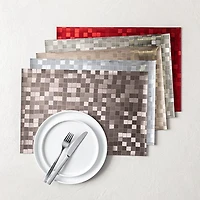 KSP Ritz Metallic 'Squares' PVC Placemat (Champagne)