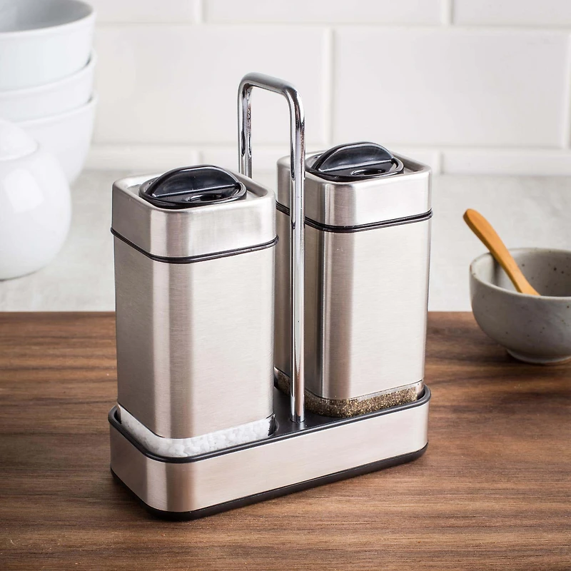 KSP Cubic Salt and Pepper Shaker with Stand - Set of 2