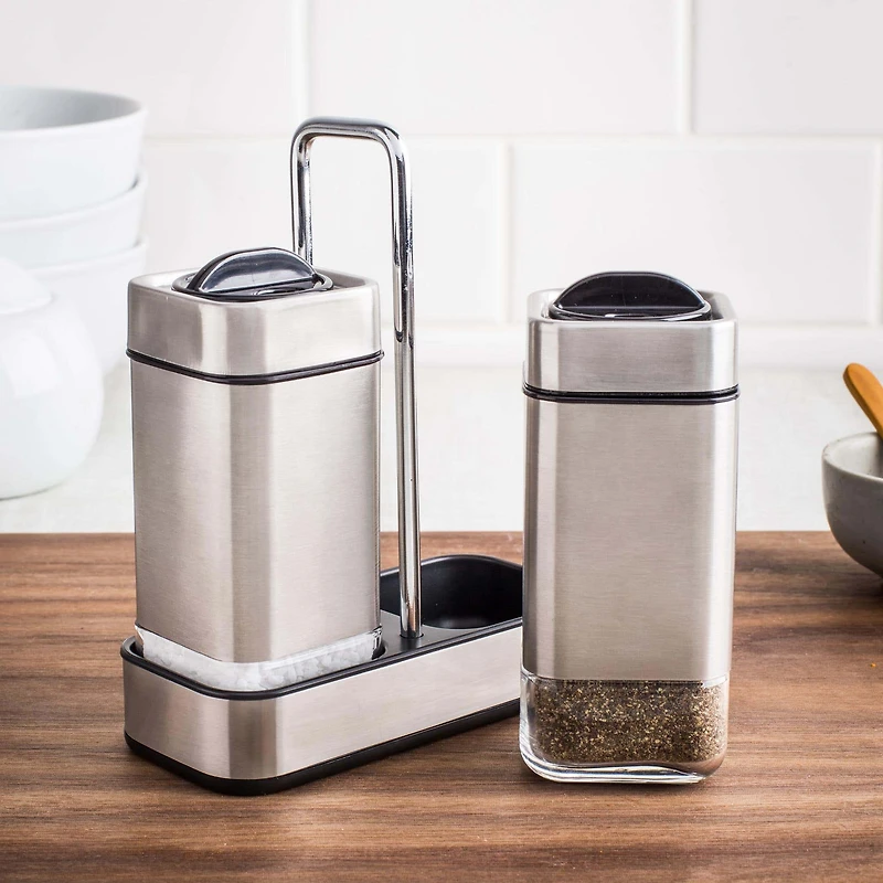 KSP Cubic Salt and Pepper Shaker with Stand - Set of 2