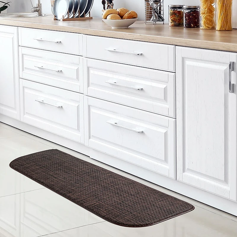 KSP Textaline 'Linen Look' Anti-Fatigue Memory Foam Mat (Dark Brown)