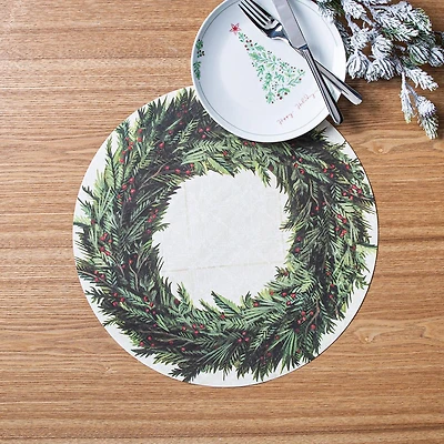 Primatives By Kathy Christmas Paper 'Wreath' Placemat - Set of 24