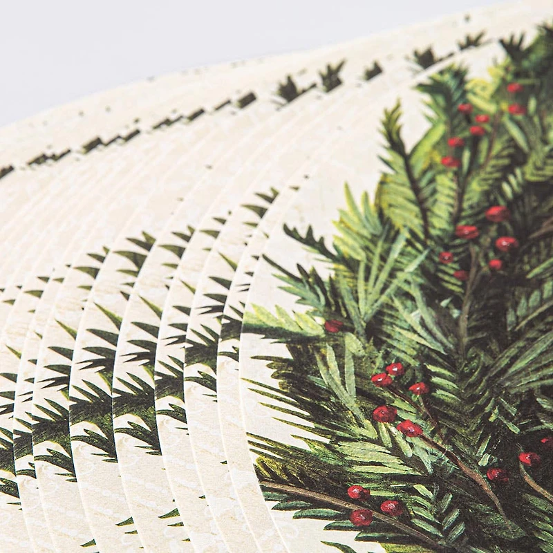 Primatives By Kathy Christmas Paper 'Wreath' Placemat - Set of 24