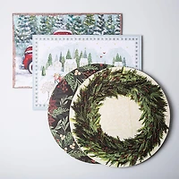 Primatives By Kathy Christmas Paper 'Wreath' Placemat - Set of 24