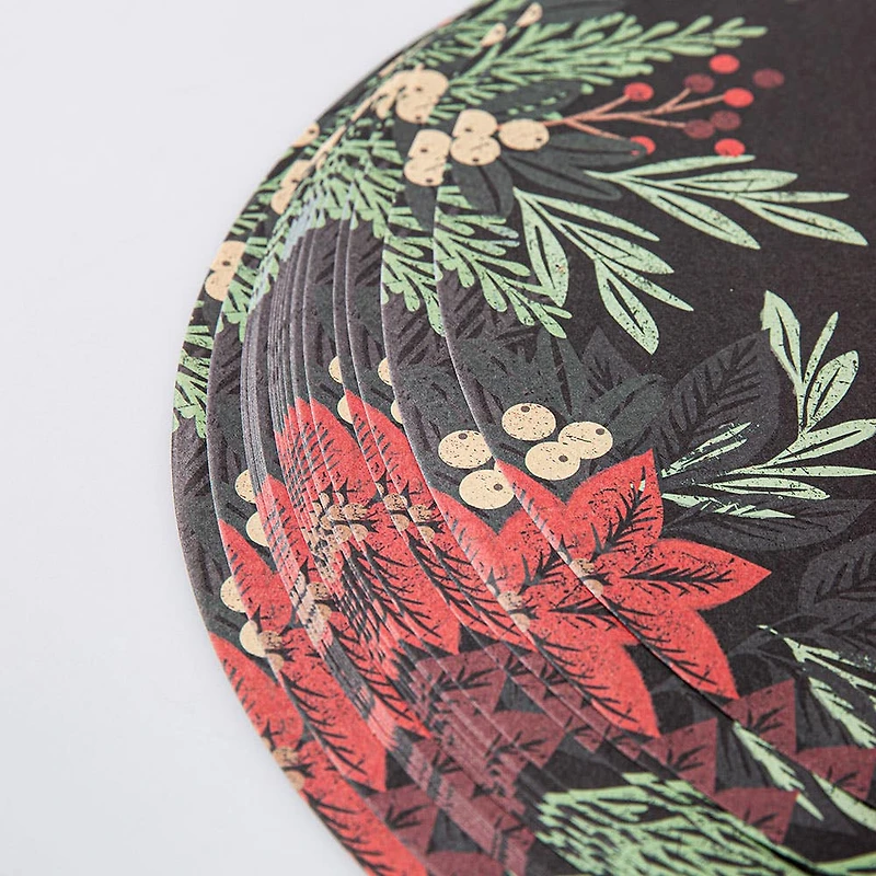 Primatives By Kathy Christmas Paper 'Greenery' Placemat - Set of 24