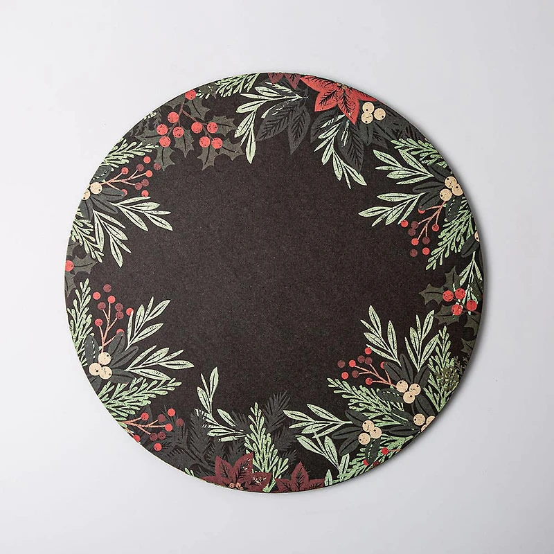 Primatives By Kathy Christmas Paper 'Greenery' Placemat - Set of 24