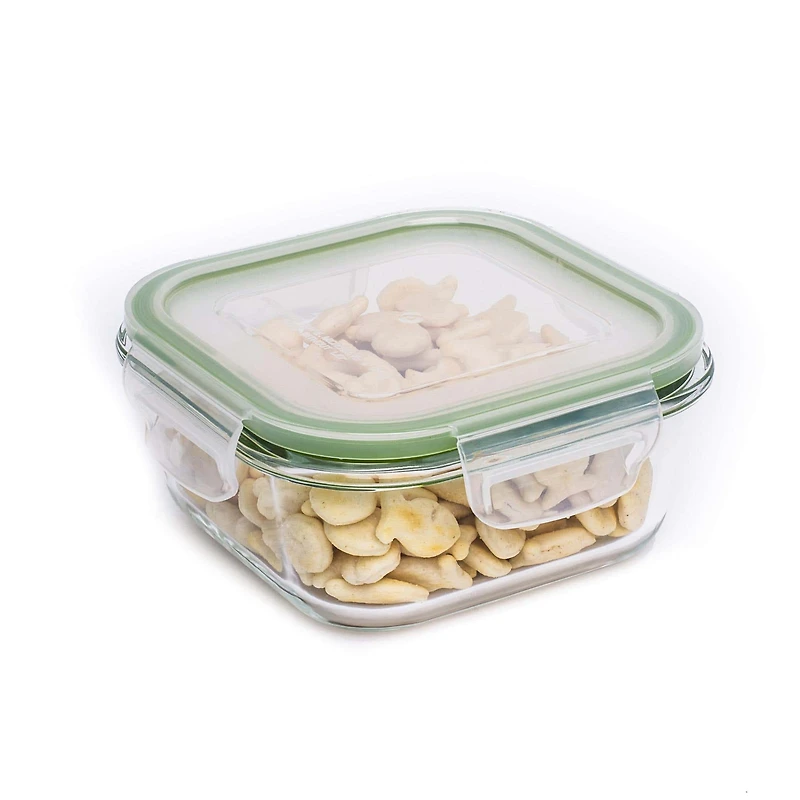 KSP Clip It Glass 495ml Storage Container (Green)