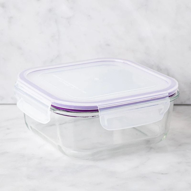 KSP Clip It Glass 1100ml Storage Container (Purple)