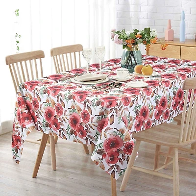 Easycare Printed 'Rose' Polyester Tablecloth 58x78"