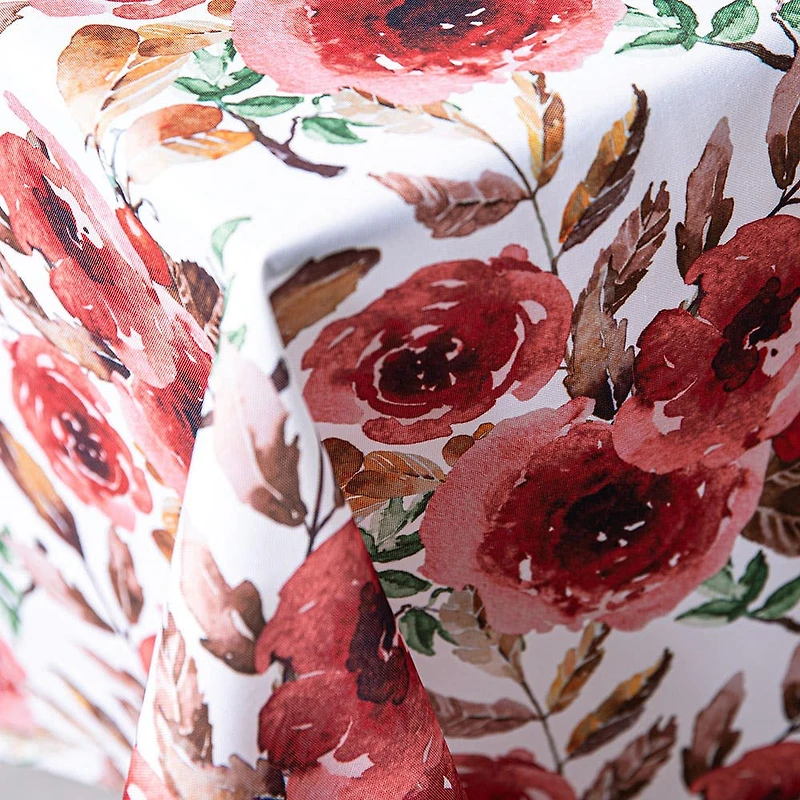 Easycare Printed 'Rose' Polyester Tablecloth 58x78"