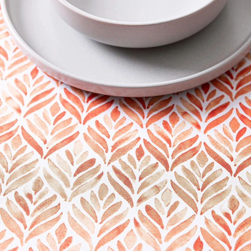 Easycare Printed 'Calme' Polyester Tablecloth 70" Dia. (Rust)