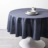 Easycare Printed 'Solid Textured' Polyester Tablecloth 70" Dia. (Char)