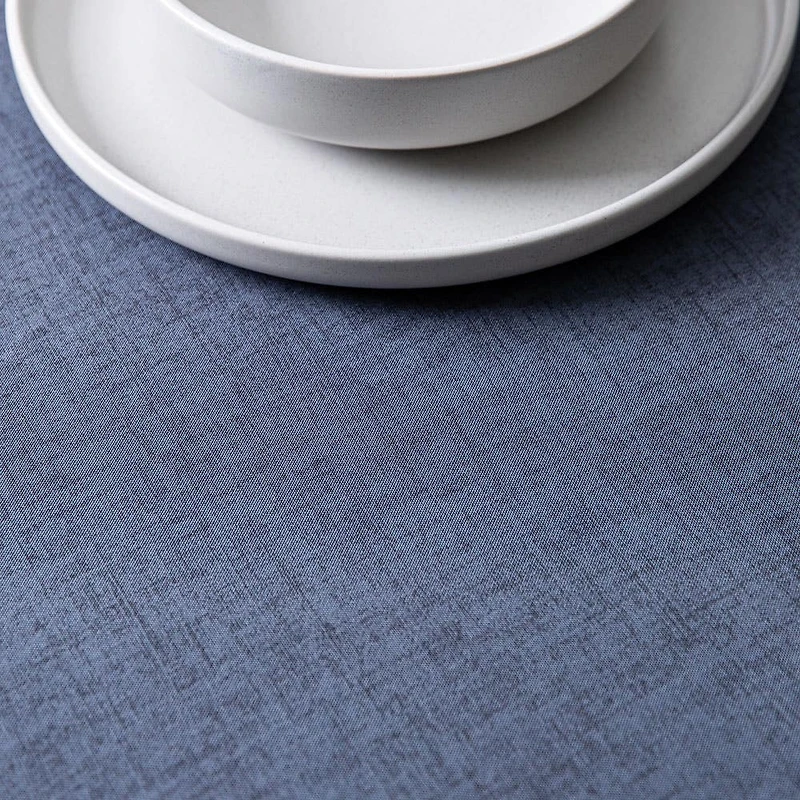Easycare Printed 'Solid Textured' Polyester Tablecloth 70" Dia. (Char)