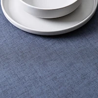 Easycare Printed 'Solid Textured' Polyester Tablecloth 70" Dia. (Char)