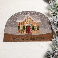 KSP Christmas 'Snow Globe Home' Coir Doormat