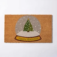 KSP Christmas 'Snow Globe Tree' Coir Doormat