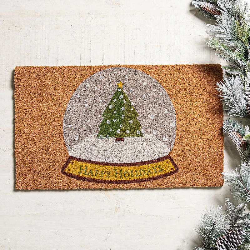 KSP Christmas 'Snow Globe Tree' Coir Doormat