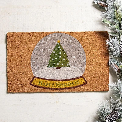 KSP Christmas 'Snow Globe Tree' Coir Doormat