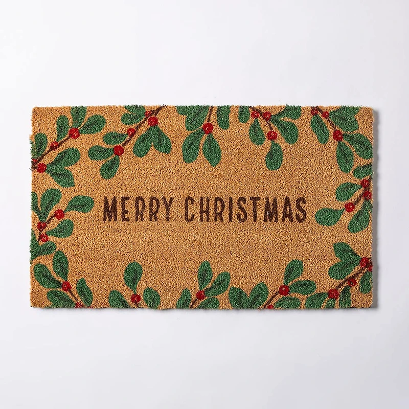 KSP Christmas 'Merry Christmas Holly' Coir Doormat