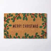 KSP Christmas 'Merry Christmas Holly' Coir Doormat