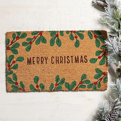 KSP Christmas 'Merry Christmas Holly' Coir Doormat