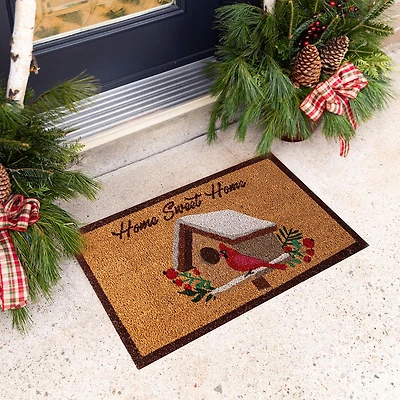 KSP Christmas 'Bird House' Coir Doormat