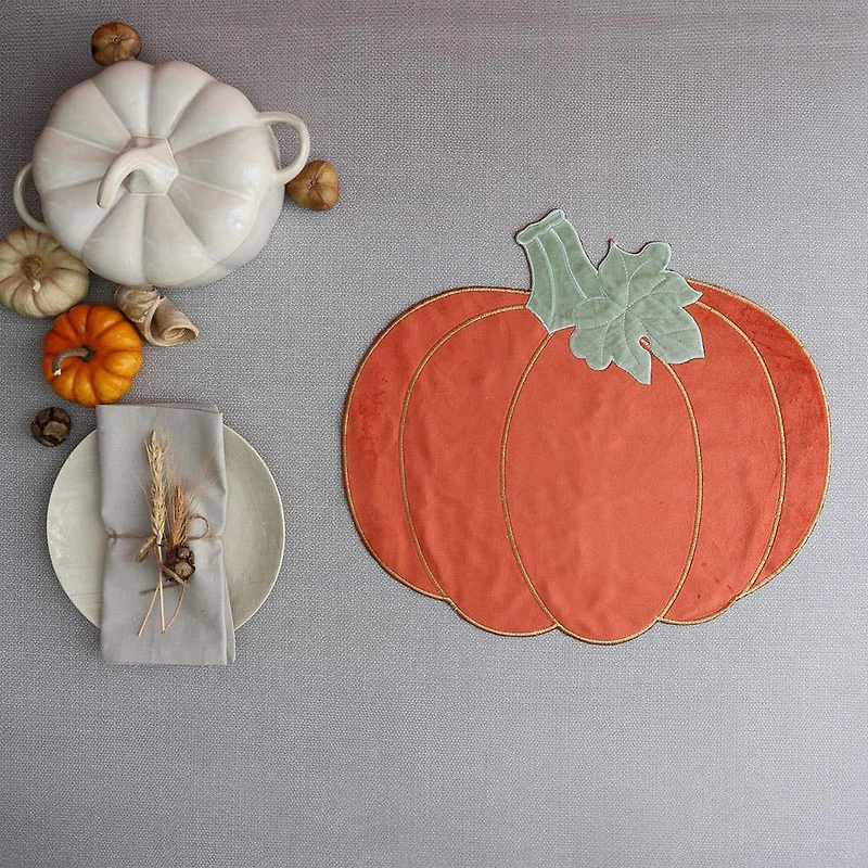 Harman Harvest Pumpkin Velvet Shaped Placemat