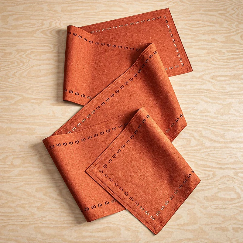 Harman Hemstitch Pumpkin Polyester Runner (14x96")