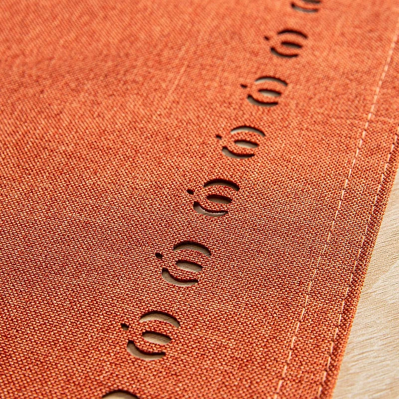 Harman Hemstitch Pumpkin Polyester Runner (14x96")