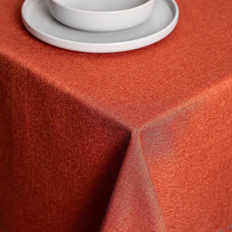 Harman Hemstitch Pumpkin Polyester Tablecloth (60x120")