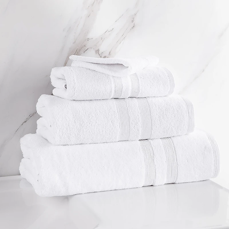 Moda At Home Allure Cotton Hand Towel (White)