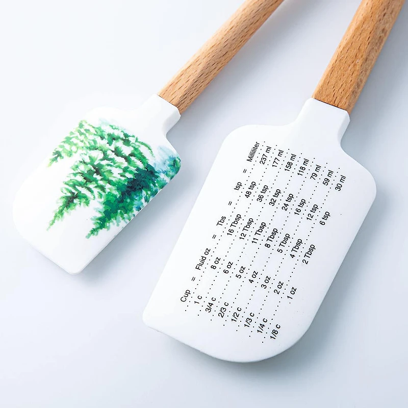 KSP Christmas Cook 'Truck' Silicone Spatula with Wood Handle - Set/2