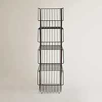 KSP Ashley Stacking Wire Basket - Set of 4 (Brown) 27 x 37 x 94 cm