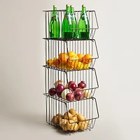 KSP Ashley Stacking Wire Basket - Set of 4 (Brown) 27 x 37 x 94 cm