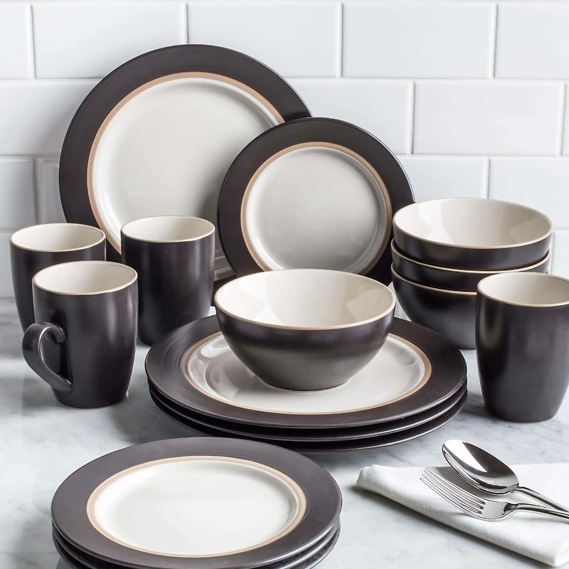 Thomson Pottery Kensington Stoneware Dinnerware - Set of 16 (Brown)