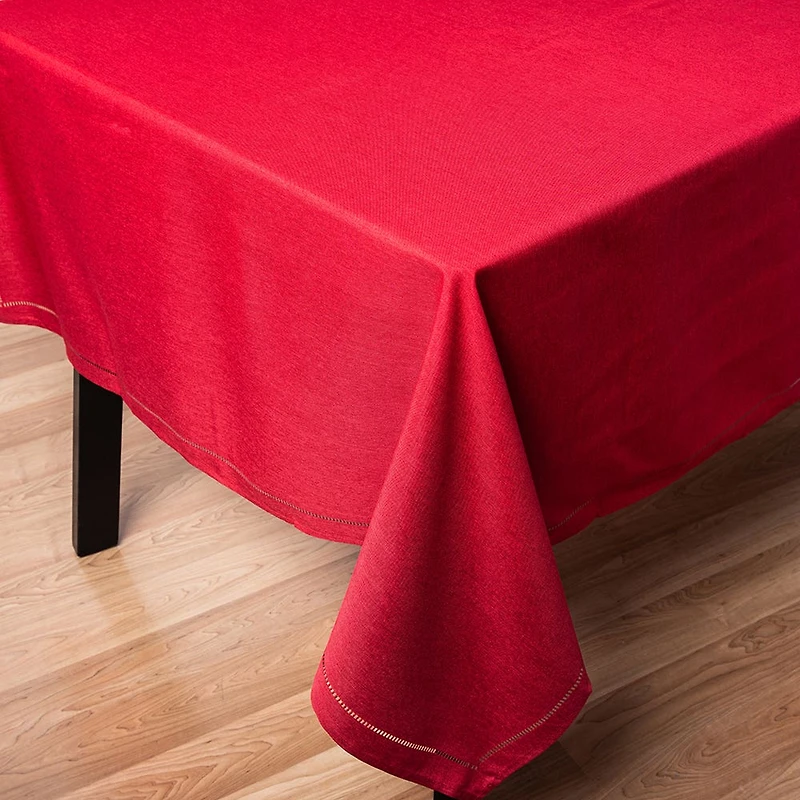 Harman Hemstitch Polyester Tablecloth 60"x90" (Red)