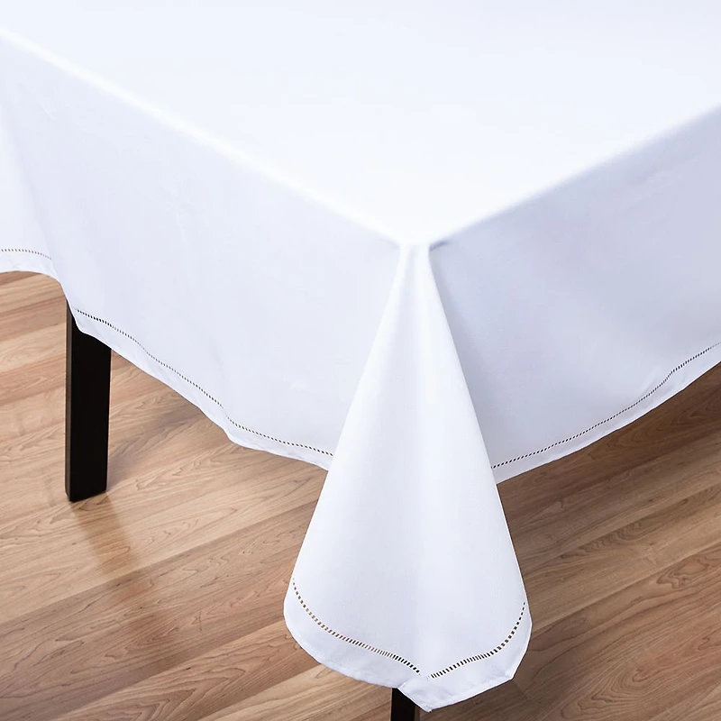 Harman Hemstitch Polyester Tablecloth 60"x90" (White)