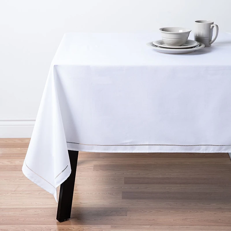 Harman Hemstitch Polyester Tablecloth 60"x120" (White)