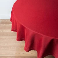 Harman Hemstitch Polyester Tablecloth 70" Round (Red)