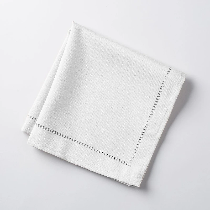 Harman Hemstitch Polyester Napkin - Set of 4 (White)