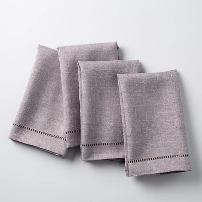 Harman Hemstitch Polyester Napkin - Set of 4 (Dark Grey)