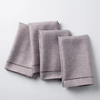 Harman Hemstitch Polyester Napkin - Set of 4 (Dark Grey)