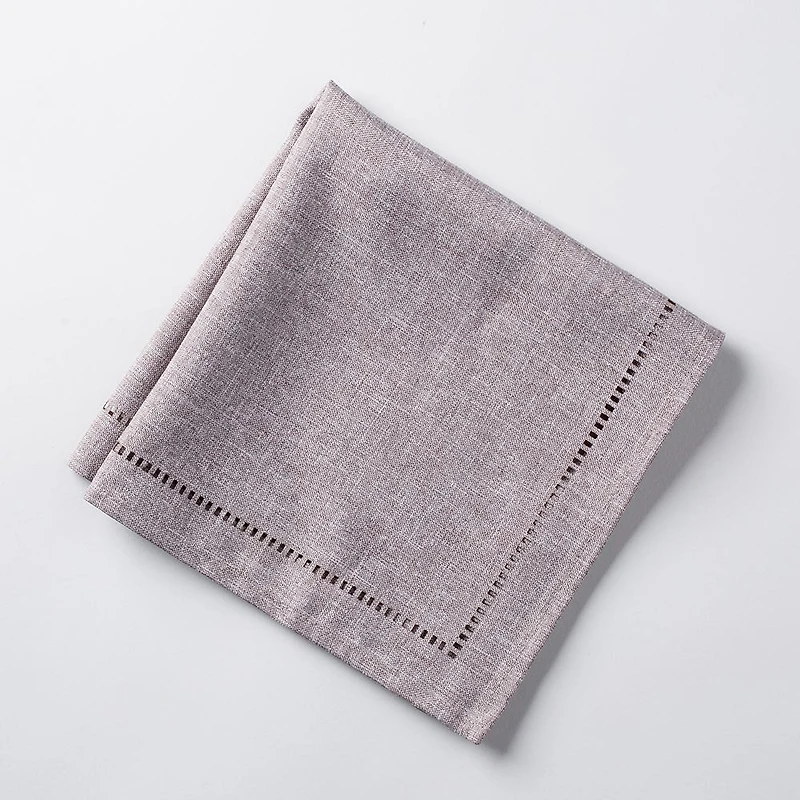 Harman Hemstitch Polyester Napkin - Set of 4 (Dark Grey)