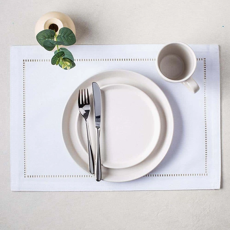 Harman Hemstitch Polyester Placemat (White)