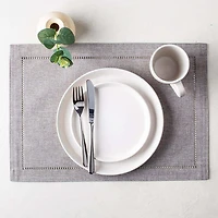 Harman Hemstitch Polyester Placemat (Dark Grey)