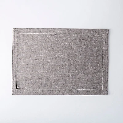 Harman Hemstitch Polyester Placemat (Dark Grey)