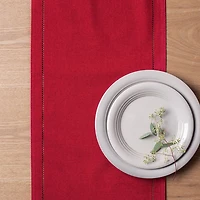 Harman Hemstitch Polyester Runner (Red)