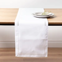 Harman Hemstitch Polyester Runner (White)