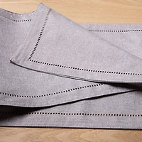Harman Hemstitch Polyester Runner (Dark Grey)