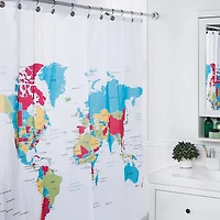Moda At Home Polyester 'Global' Shower Curtain