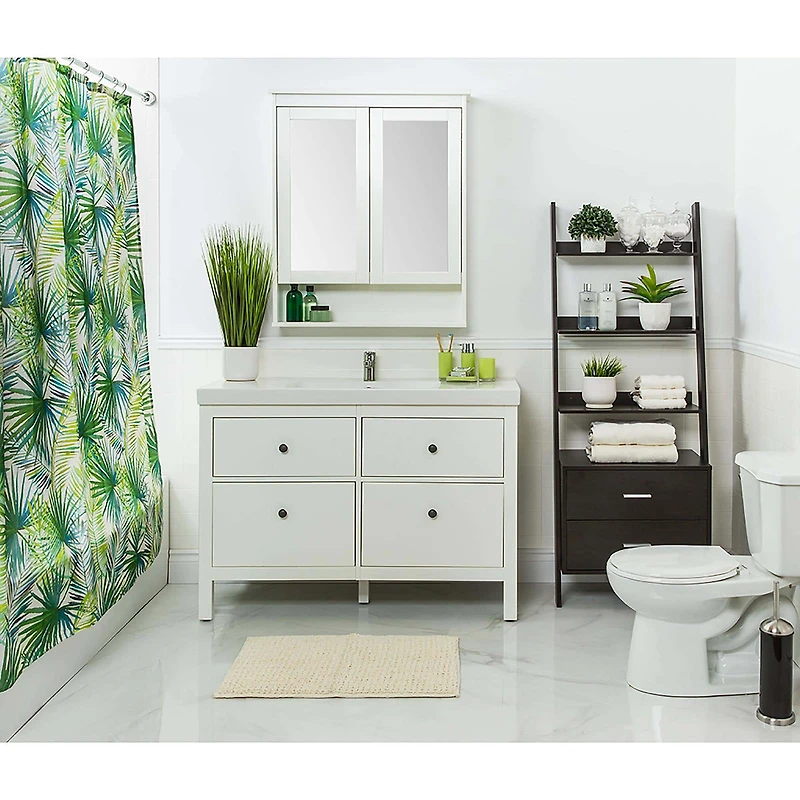 Moda At Home Polyester 'Palm Tree' Shower Curtain (Green/White)